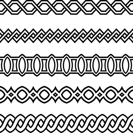 Vector Seamless Border Frame Linesのイラスト素材