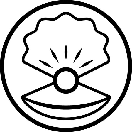 Pearl in shell vectorのイラスト素材