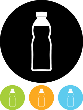 Plastic bottle with drink - Vector icon isolatedのイラスト素材