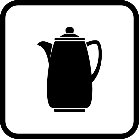Coffee pot - Vector icon isolated on whiteのイラスト素材