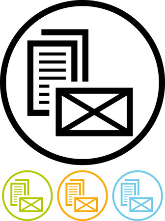 Paper letter message postal envelope - Vector icon isolatedのイラスト素材