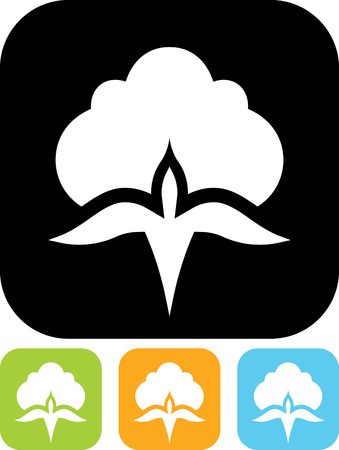 Cotton plant vector iconのイラスト素材