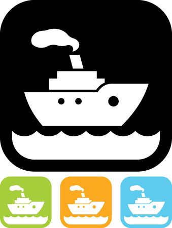 Cruise sea ship - Vector icon isolatedのイラスト素材