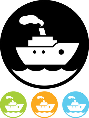 Cruise sea ship - Vector icon isolatedのイラスト素材