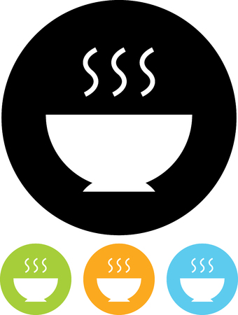 Hot meal food bowl vector iconのイラスト素材