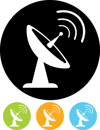 Vector icon isolated - Radar satellite dishのイラスト素材