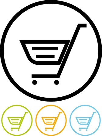 Vector icon isolated on white - Shopping cartのイラスト素材