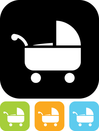 Baby Pram - Vector icon isolatedのイラスト素材