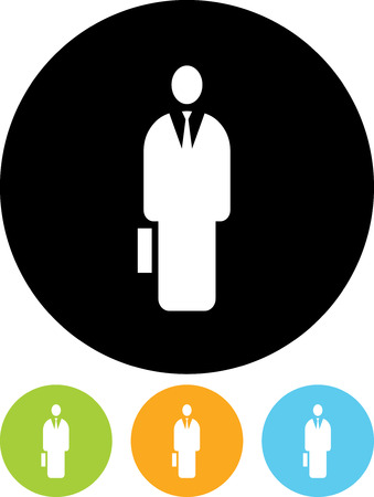 Businessman with case - Vector icon isolatedのイラスト素材