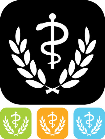 Caduceus medical emblem vector iconのイラスト素材