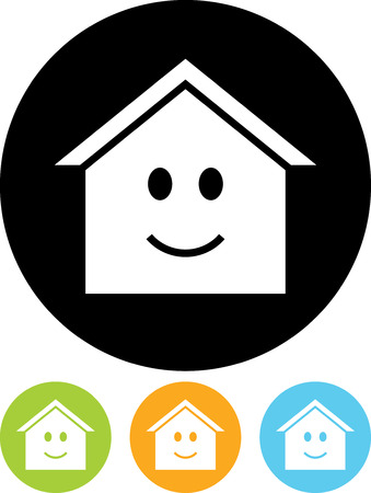 Happy House - Vector icon isolatedのイラスト素材