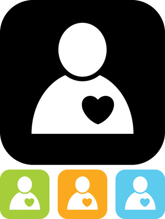 Human heart. Cardiology patient vector iconのイラスト素材