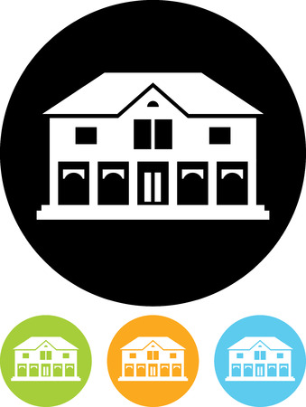 Mansion or mall building - Vector icon isolatedのイラスト素材