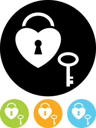 Key to your heart - Simple vector icon isolated on whiteのイラスト素材