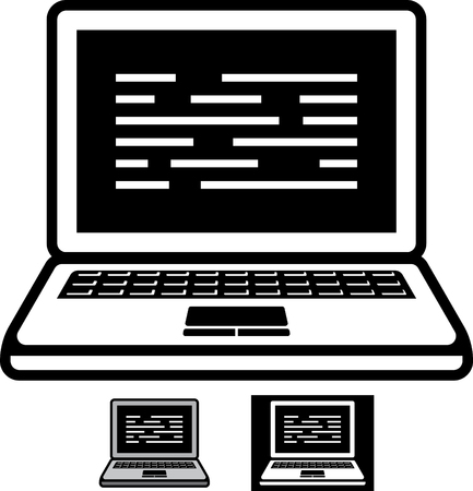 Laptop computer - Vector icon isolatedのイラスト素材