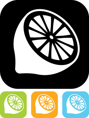 Half of lemon vector iconのイラスト素材