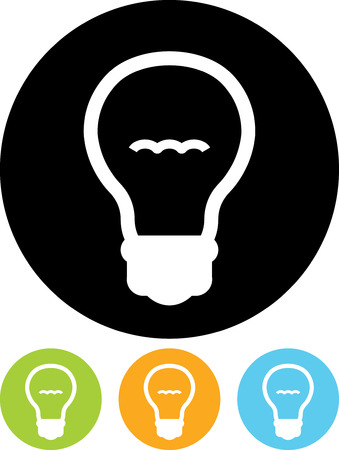 Vector icon isolated on white - Light bulbのイラスト素材