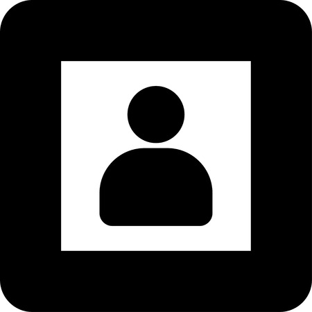 Helpdesk. Man in window - Vector icon isolatedのイラスト素材