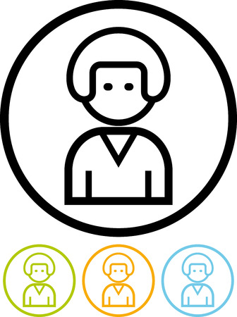 Vector icon isolated on white - Cartoon characterのイラスト素材