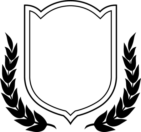 Laurel wreath and shield isolatedのイラスト素材