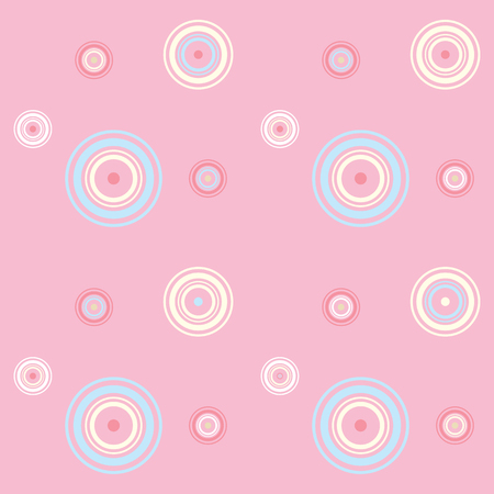 Vector seamless pink background pattern with circlesのイラスト素材