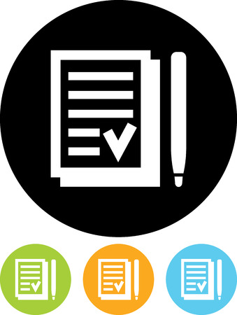 Sign contract - Vector icon isolatedのイラスト素材