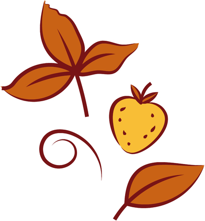 Wild strawberry. Vector illustrationのイラスト素材