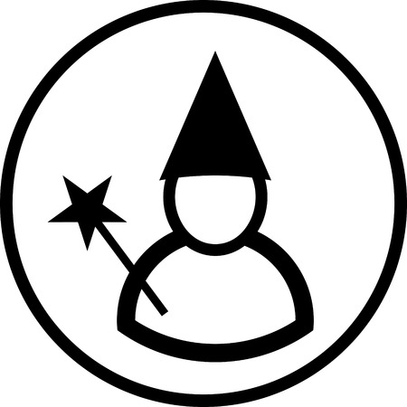 Wizard with magic wand vector iconのイラスト素材