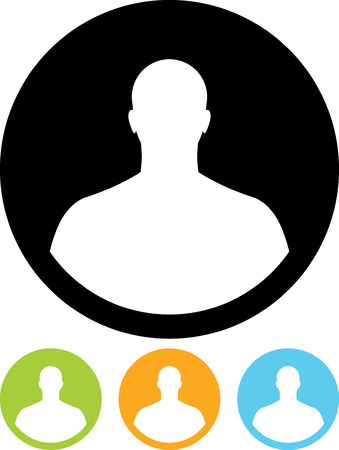Man head silhouette Vector icon isolatedのイラスト素材