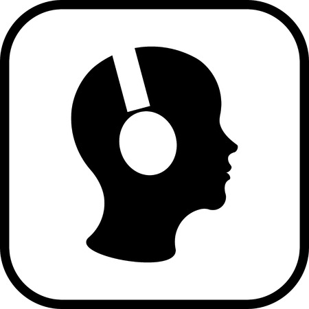 Man in headphones vector iconのイラスト素材