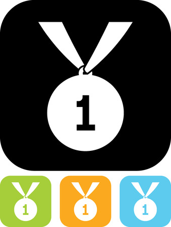 Gold medal award - Vector icon isolatedのイラスト素材