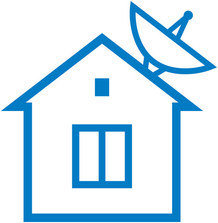 Home satellite dish - Global communication. Vector illustrationのイラスト素材
