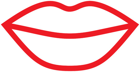 Red sexy lips makeupのイラスト素材