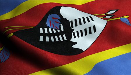 Swaziland Waving Flag in 3Dの写真素材