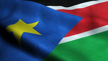 South Sudan Waving Flag in 3Dの写真素材