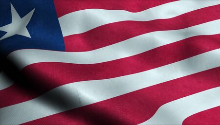 Liberia Waving Flag in 3D