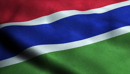 Gambia Waving Flag in 3Dの写真素材