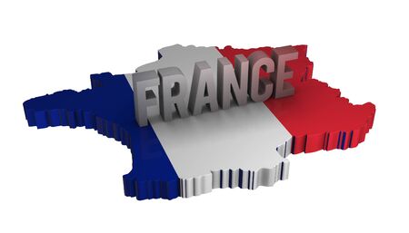 3D France Map With Flat Flagの写真素材