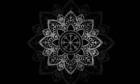 Beautiful Mandala Pattern for Diwali in a Black Backgroundの写真素材