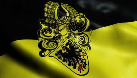 A waving coat of arms flag of Nordhausenの写真素材