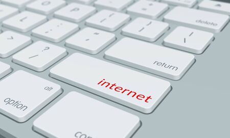 Computer keyboard with internet word keyの写真素材