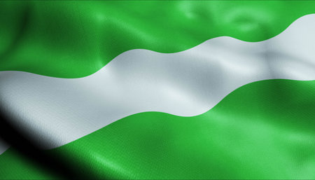 3D Illustration of a waving Netherlands Municipality flag of Bunnik (Netherlands country)の写真素材