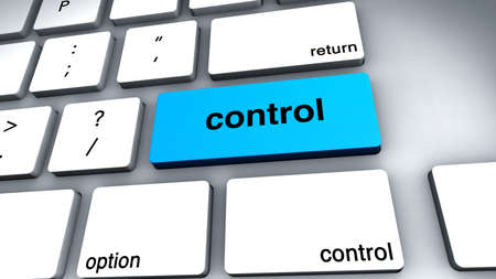 Close up view on conceptual keyboard of the word Control
