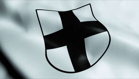 3D Illustration of a waving Switzerland region flag of Konizの写真素材