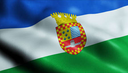 3D Illustration of a waving Chilean county flag of Santa Juanaの写真素材