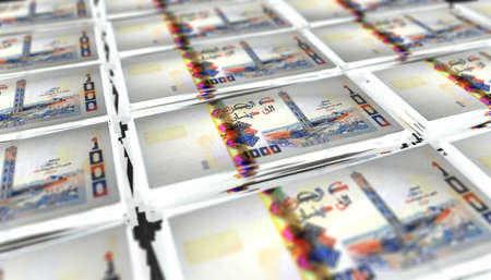 3D Illustration of 1000 Algeria Dinars Money Banknote