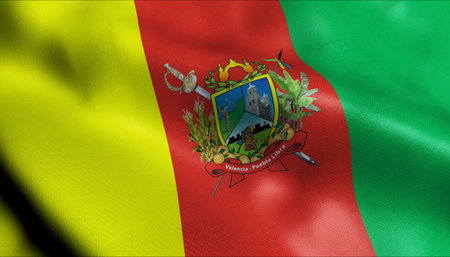 3D Illustration of a waving Venezuela city flag of Valenciaの写真素材