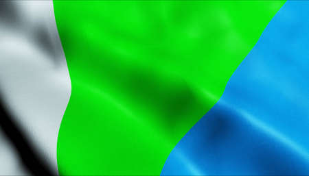 3D Illustration of a waving Poland city flag of Kepiceの写真素材