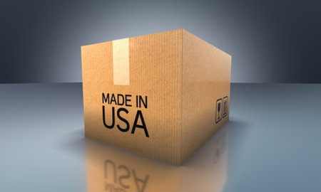 3D Product Cardboard Box Made In USAの写真素材