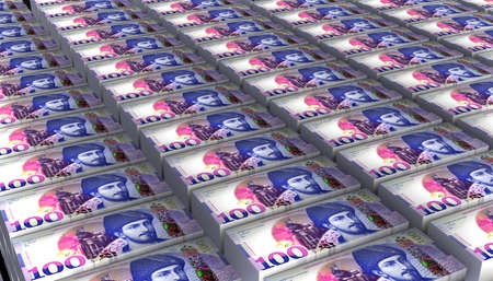 3D Illustration Georgia 100 Lari Georgian lari money banknote
